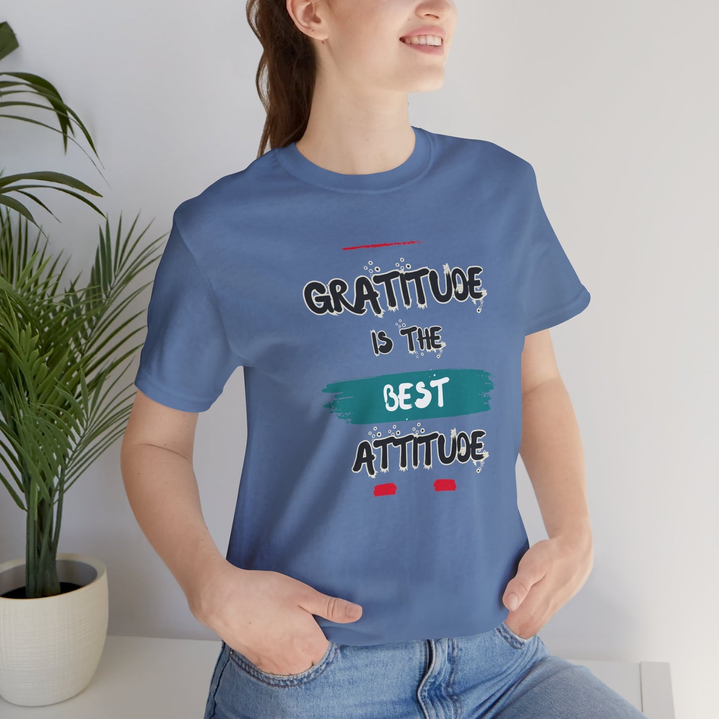 Gratitude Best Attitude Unisex Jersey Short Sleeve Tee