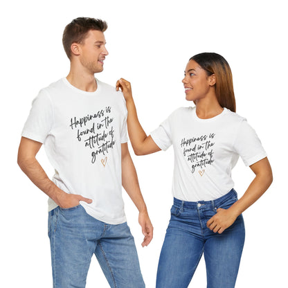 Gratitude Happiness Unisex Jersey Short Sleeve Tee