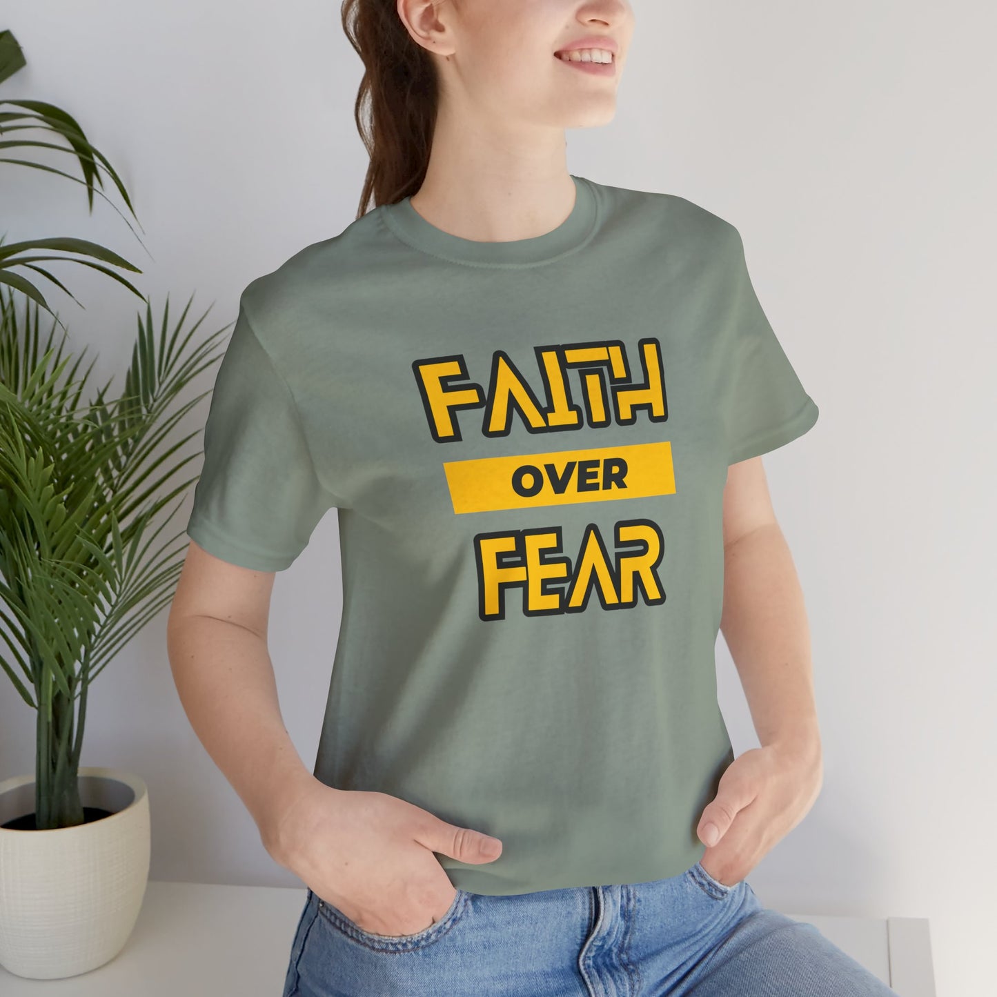 Faith Over Fear Unisex Jersey Short Sleeve Tee