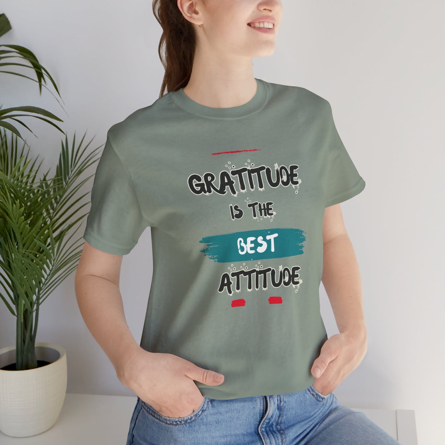 Gratitude Best Attitude Unisex Jersey Short Sleeve Tee