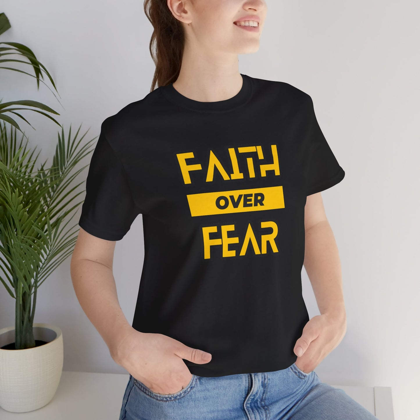 Faith Over Fear Unisex Jersey Short Sleeve Tee
